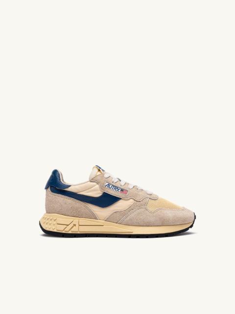 REELWIND LOW SNEAKERS IN NYLON SUEDE AND LEATHER COLOR ECRU AND ENSIGN BLUE
