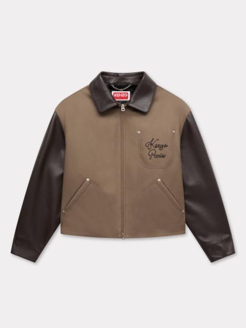 'KENZO Paris Chainstitch' genderless blouson in wool and leather