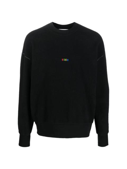 logo-embroidered fleece sweatshirt