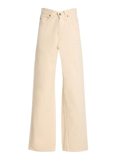 V-Waist Long Baggy Jeans white