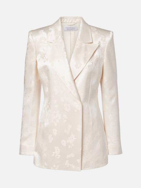 Aleah embroidered silk blazer