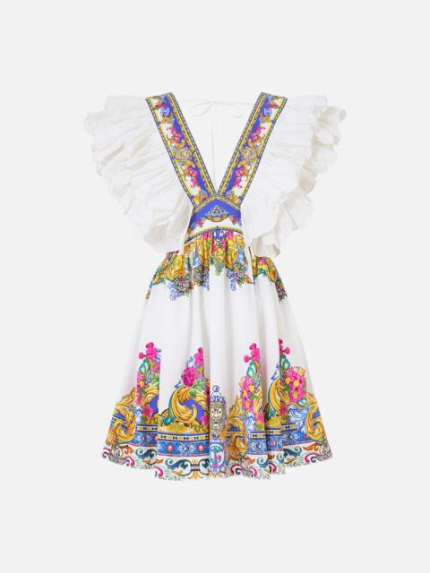 DOUBLE FRILL SLEEVE MINI DRESS