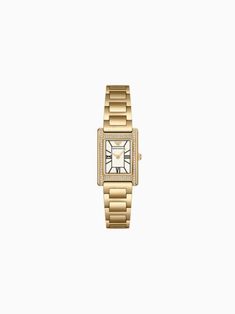 TWO-HAND GOLD-TONE STAINLESS STEEL WATCH