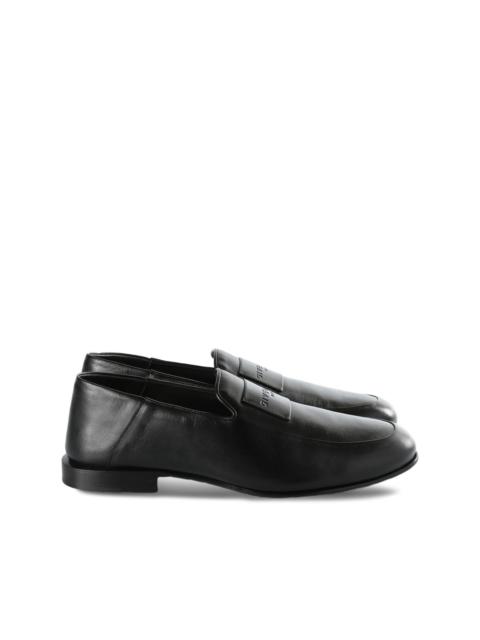 logo-appliqué leather loafers