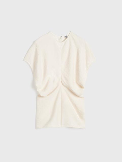 Slouch waist crinkled top cream