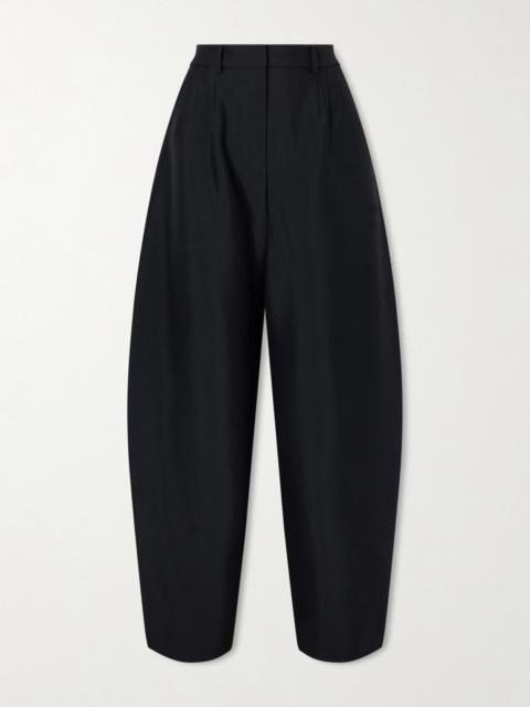 Pleated Wool And Mohair-blend Barrel-leg Pants