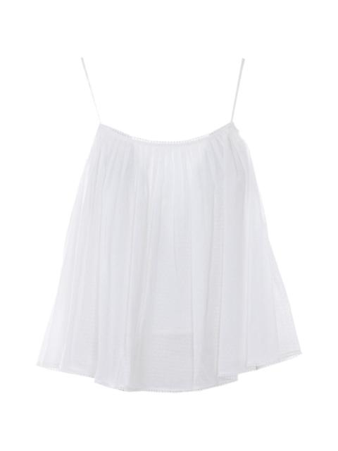 spaghetti straps embroidered top