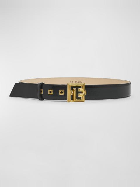 PB Monogram Patent Leather Belt