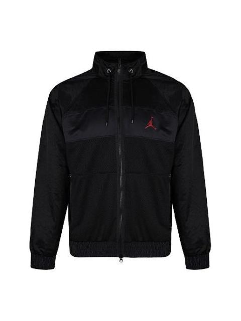 Air Jordan Stand Collar Logo Casual Woven Sports Jacket Black AV1303-011