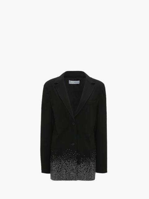 CRYSTAL HEM SINGLE-BRESTED BLAZER