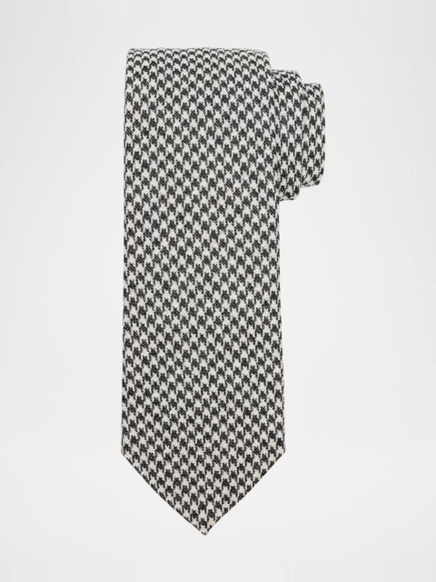 Men's Houndstooth Wool and Silk Tie