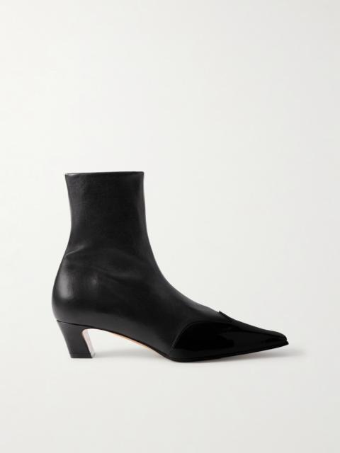 Nevada Patent-trimmed Leather Ankle Boots