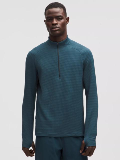 Waffle-Knit Half Zip