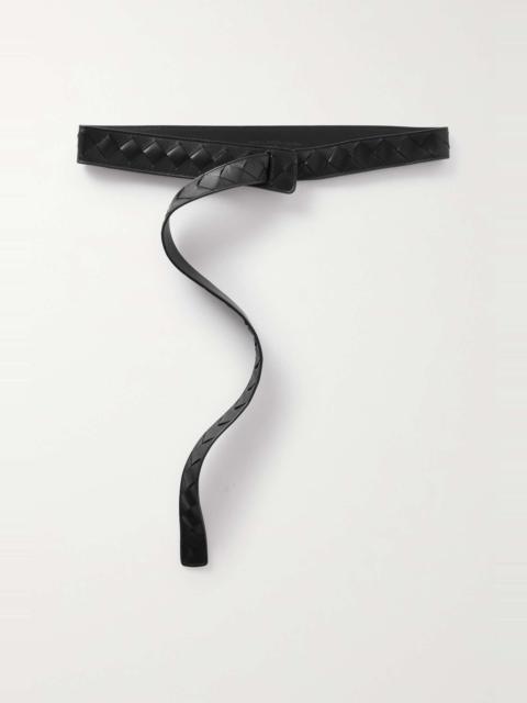 Intrecciato leather belt