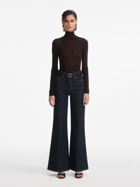 Brown Viscose Knit Top