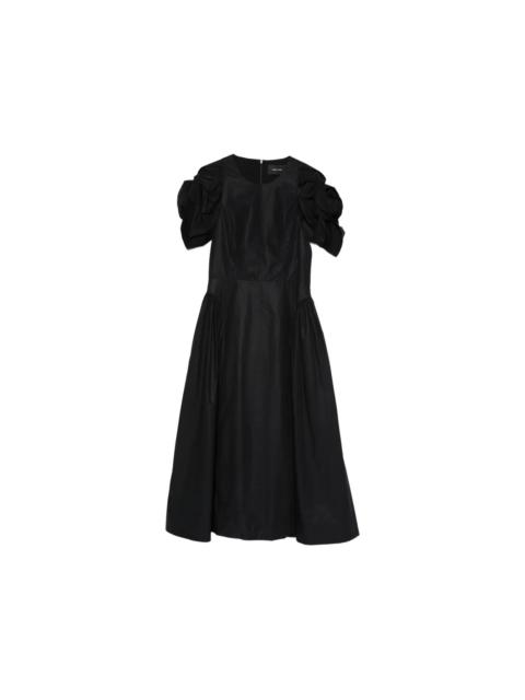 ROSE PUFF SLEEVE HIP DRESS - BLACK