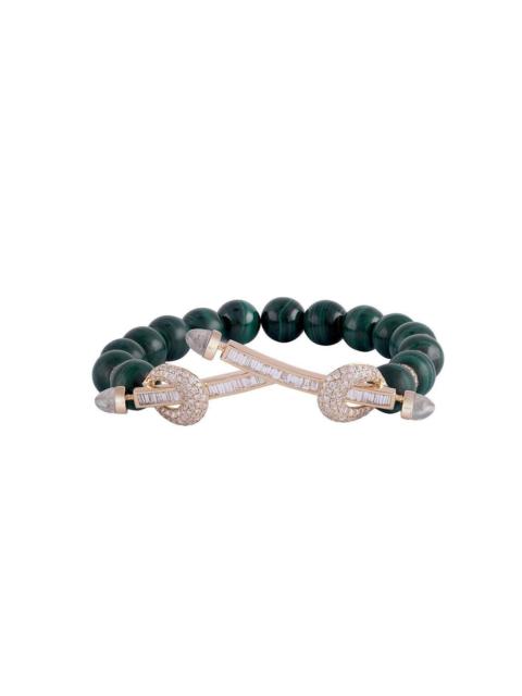 Malachite Diamond Double Bar Chakra Bracelet