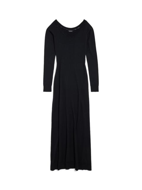 Women's Off Shoulder V-neck Dress in Black