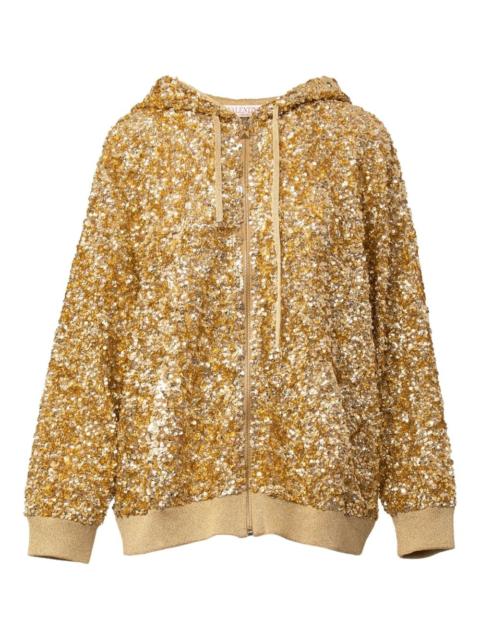 sequinned zip-up hoodie