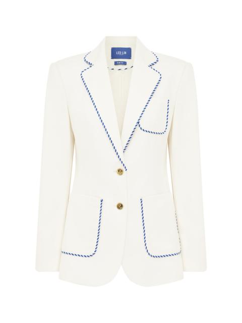 Jillian Wool-Blend Blazer off-white