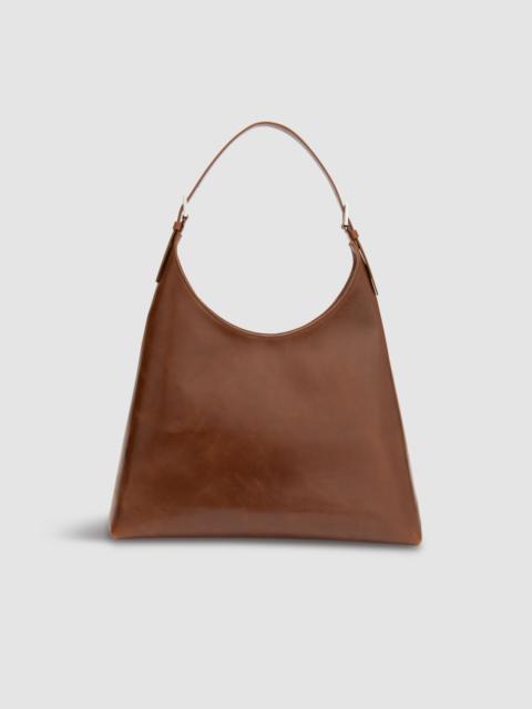 Camryn Tan Distressed Leather Shoulder Bag