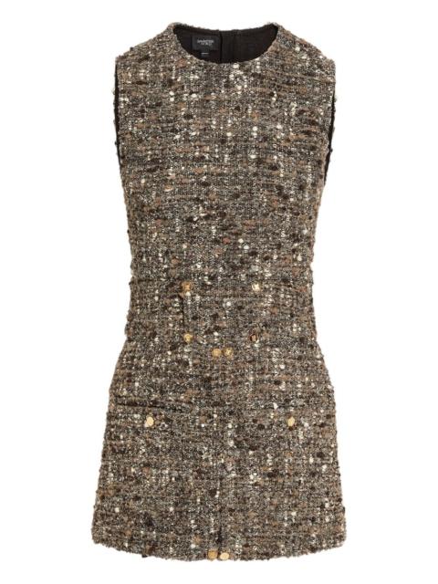 bouclé button-detail mini dress