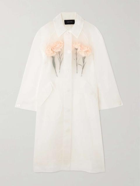 Embellished silk-organza coat Ivory