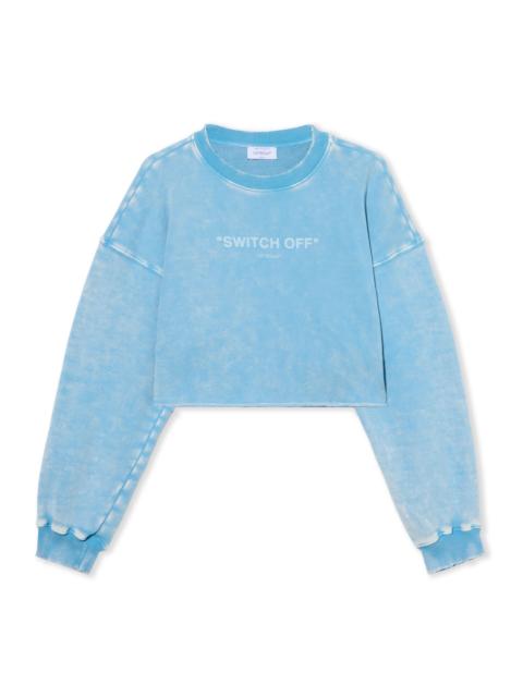 Switch Off Crop Crewneck Sweatshirt