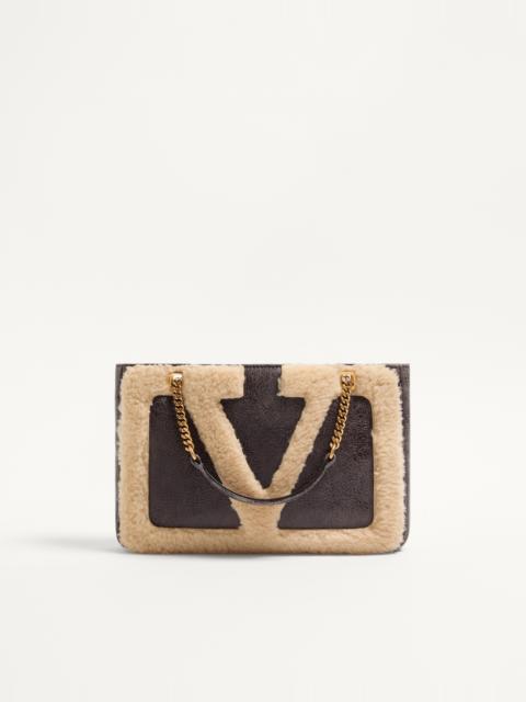 VALENTINO GARAVANI VIVA SUPERSTAR SMALL SHEARLING SHOPPING BAG