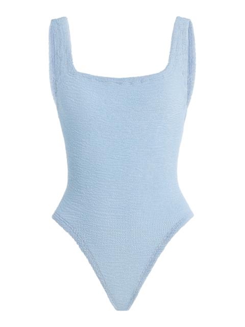 Square Neck One-Piece Swimsuit blue