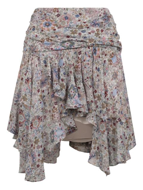 ruffled asymmetric skirt