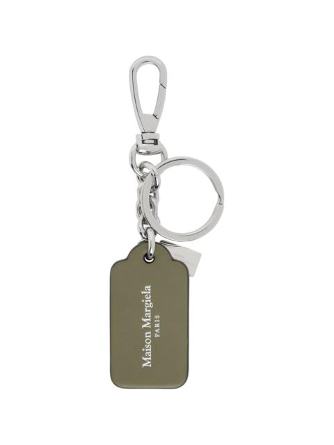 Silver & Khaki Double Tag Small Keychain