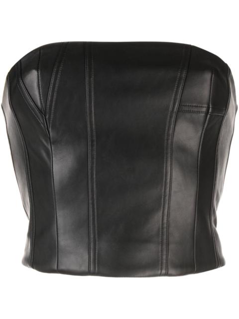 strapless zip-up top