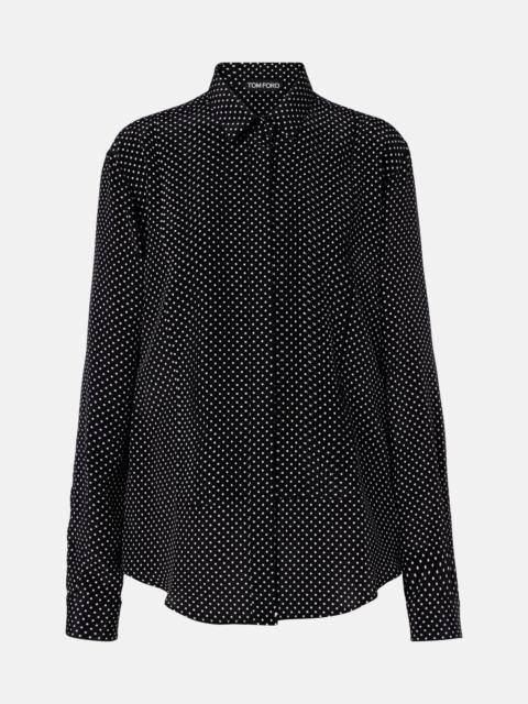 Polka-dot silk shirt