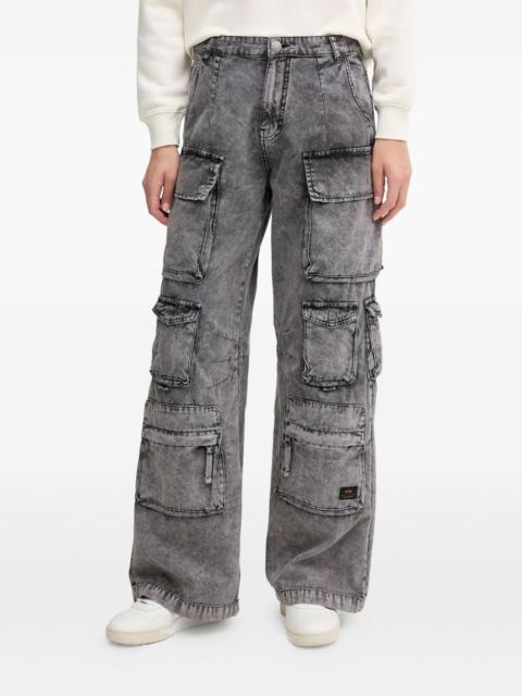 cargo-pocket cotton jeans