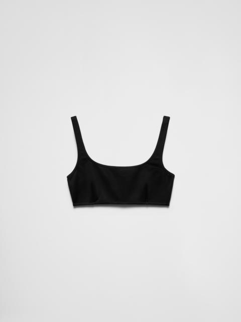 Interlock fabric bikini top