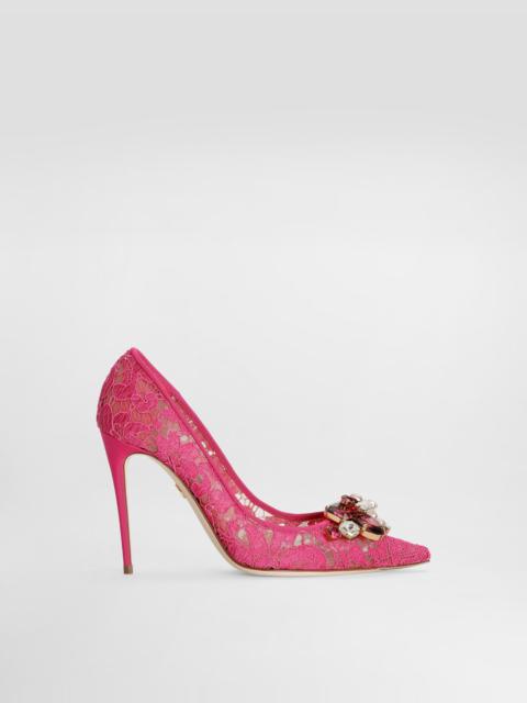 Rainbow lace pumps in lurex lace