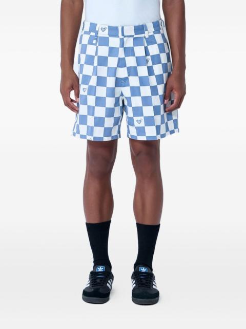 checkerboard-print shorts