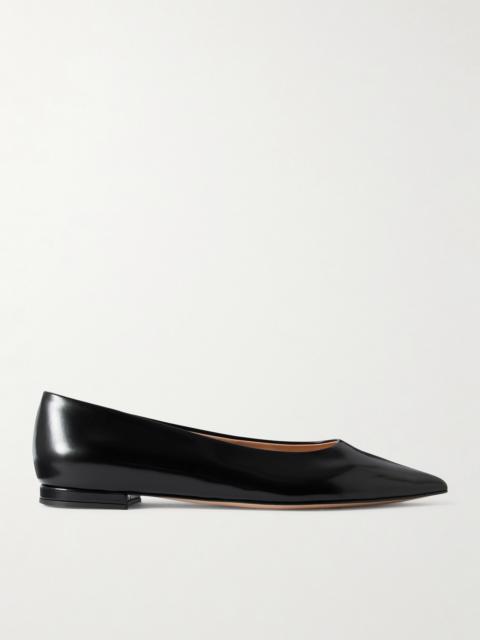 Robbie Glossed-leather Ballet Flats