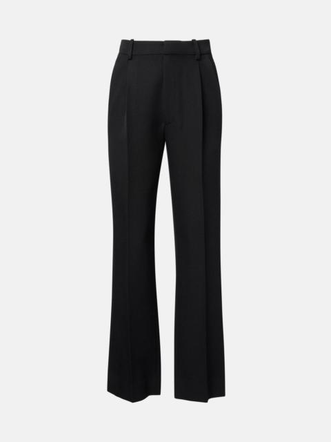 High-rise virgin wool straight pants