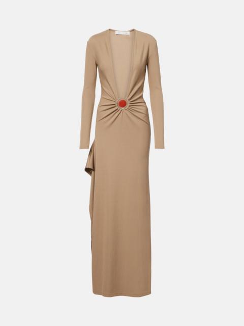 Mineral Stone embellished jersey maxi dress