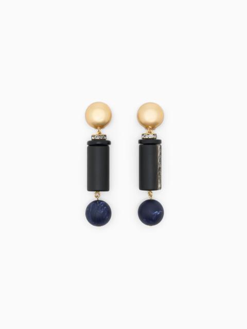 EARRINGS IN BRASS WITH METHACRYLATE AND GLASS