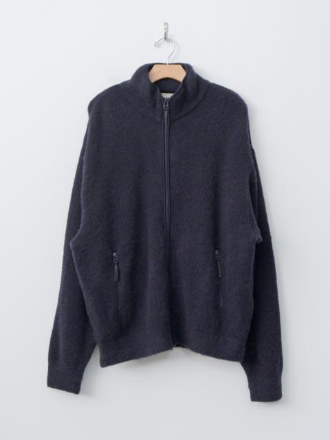 Boucle Knit Zip Jacket - Navy