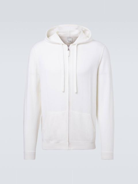 Zip-up wool and cashmere hoodie