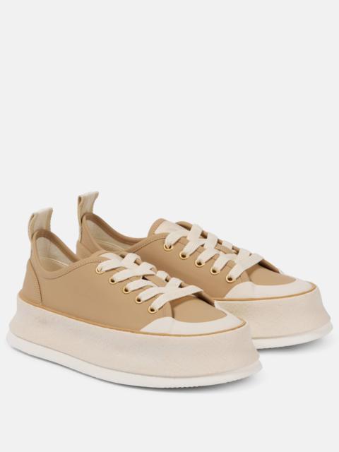 Leather platform sneakers