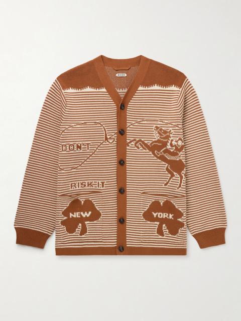 Buckaroo Cotton-Jacquard Cardigan Brown