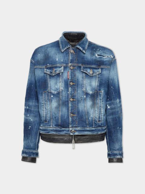 MEDIUM RIPPED WASH RIDER DAN JEAN JACKET