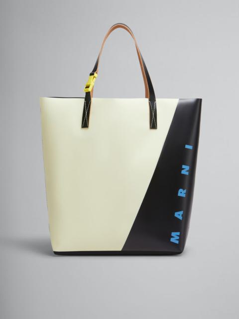WHITE AND BLACK TRIBECA SHOPPER WITH MARNI TAG