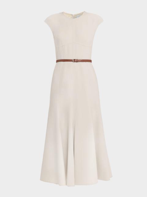 Crowther Cap-Sleeve Corset Midi Dress