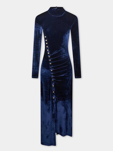 DRAPED MIDI DRESS IN VELVET